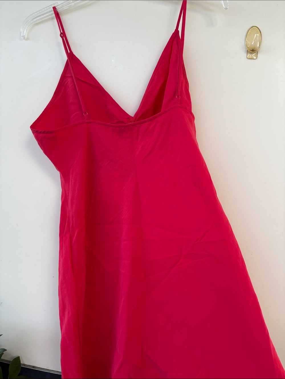 Zara Hot Pink Ruched V-Neck Cami Dress - Picture 9 of 9